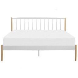 Beliani Bed Metal Maurs 180 X 200 Cm (Eu Super King) White - thumbnail 4