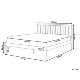 Beliani Bed Metal Maurs 180 X 200 Cm (Eu Super King) White - thumbnail 3
