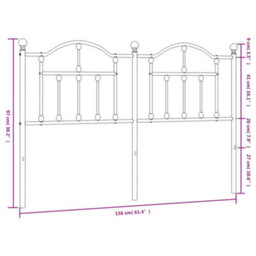 Berkfield Metal Headboard White 150 Cm - thumbnail 6