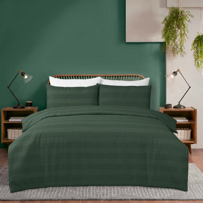 MHG Textiles Waffle Stripe Duvet Cover Set - Soft 200Tc Polycotton Blend, Hotel Quality Bedding - (Double, Turquoise) - image 1