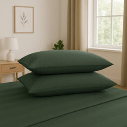 MHG Textiles Waffle Stripe Duvet Cover Set - Soft 200Tc Polycotton Blend, Hotel Quality Bedding - (Double, Turquoise) - thumbnail 2