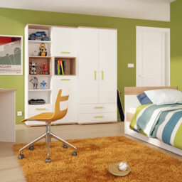 Furniture To Go 4Kids 1 Drawer Bedside Cabinet In Light Oak And White High Gloss (Lemon Handles) - thumbnail 4