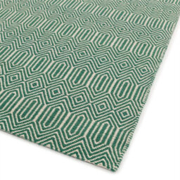 Green Wool Geometric Luxurious Modern Wool Handmade Rug For Living Room And Bedroom-120Cm X 170Cm - thumbnail 4