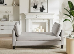 Beliani Chaise Longue Archiane Fabric Light Grey - thumbnail 2