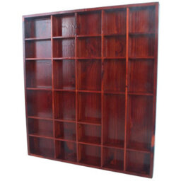 Woodeedoo Wooden Shadow Box Shelf Mahogany Gloss Stain With 28 Compartments For Miniatures Curios Trinkets Crystals Keepsakes And Figurines - thumbnail 2