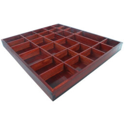 Woodeedoo Wooden Shadow Box Shelf Mahogany Gloss Stain With 28 Compartments For Miniatures Curios Trinkets Crystals Keepsakes And Figurines - thumbnail 3