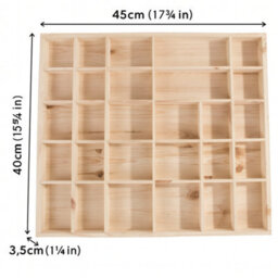 Woodeedoo Wooden Shadow Box Shelf Mahogany Gloss Stain With 28 Compartments For Miniatures Curios Trinkets Crystals Keepsakes And Figurines - thumbnail 7