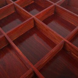 Woodeedoo Wooden Shadow Box Shelf Mahogany Gloss Stain With 28 Compartments For Miniatures Curios Trinkets Crystals Keepsakes And Figurines - thumbnail 4