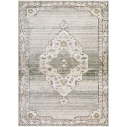 Livabliss Fifth Avenue-Vintage Grey Off-White Green Traditional Boho Fringe Living Dining Bedroom Rug 200 X 275 Cm Easy Care, Non Shedding - thumbnail 2