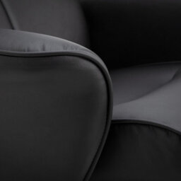 Julian Bowen Lugano Reclining Armchair With Foot Stool, Black Pu Faux Leather, Swivel, Manual Recline, Height: 95 X Width: 75 X Depth: 76Cm - thumbnail 7