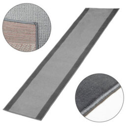 Bravich Hard Wearing Hessian Backed Stair Runner Kitchen Mat - Texas Grey Border - 60X810Cm (2'x27') - thumbnail 4