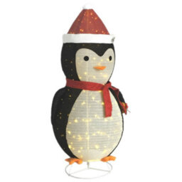 Berkfield Decorative Christmas Snow Penguin Figure Led Luxury Fabric 180Cm - thumbnail 2