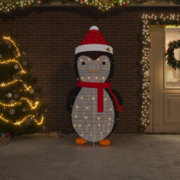 Berkfield Decorative Christmas Snow Penguin Figure Led Luxury Fabric 180Cm - thumbnail 1