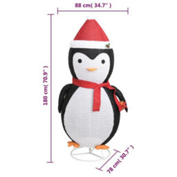 Berkfield Decorative Christmas Snow Penguin Figure Led Luxury Fabric 180Cm - thumbnail 7
