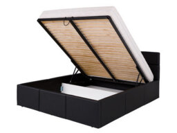 Calabrini C-06 Sturdy Bedroom Bed With Lift Up Slats And Spacious Sleeping Area Grey - thumbnail 4