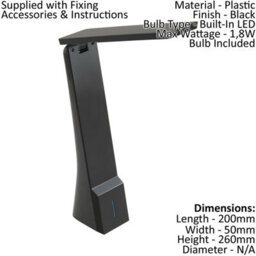 Set Of 2 Modern Black Table Lamps With Rechargeable Led Battery - thumbnail 2
