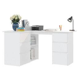 Berkfield Corner Desk White 145X100X76 Cm Engineered Wood - thumbnail 4