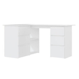 Berkfield Corner Desk White 145X100X76 Cm Engineered Wood - thumbnail 2