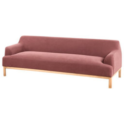 Beliani Sofa 3 Seater Sosjo Fabric Burgundy - thumbnail 4