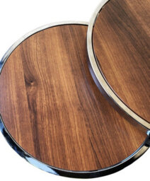 Aspect Furniture Visio Set Of 2 Round Nest Table, Walnut Effect Top,chrome Base - thumbnail 3