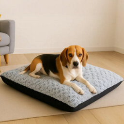 Skylos Pet Dog Bed Grey Plush Cushion Mat Washable Soft Comfort Sleeping - thumbnail 1