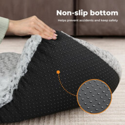 Skylos Pet Dog Bed Grey Plush Cushion Mat Washable Soft Comfort Sleeping - thumbnail 9