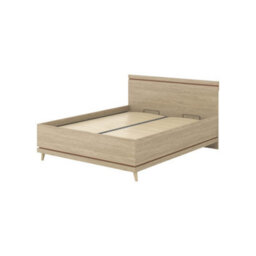 Arte Scandi Oak Oiled & Brick Eu King Bed Frame  Elegant Scandinavian Bed With Slats, 180X200Cm - thumbnail 2