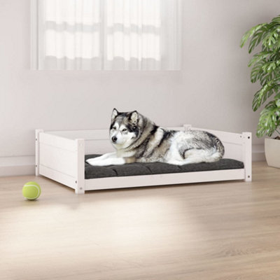 Berkfield Dog Bed White 105.5X75.5X28 Cm Solid Pine Wood - image 1