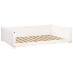 Berkfield Dog Bed White 105.5X75.5X28 Cm Solid Pine Wood - thumbnail 2