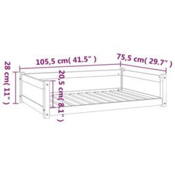 Berkfield Dog Bed White 105.5X75.5X28 Cm Solid Pine Wood - thumbnail 8
