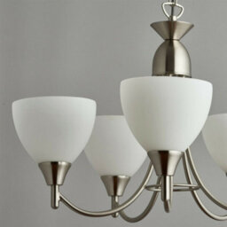 5 Lamp Ceiling & 2X Wall Light Pack Satin Chrome Glass Matching Indoor Fittings - thumbnail 4