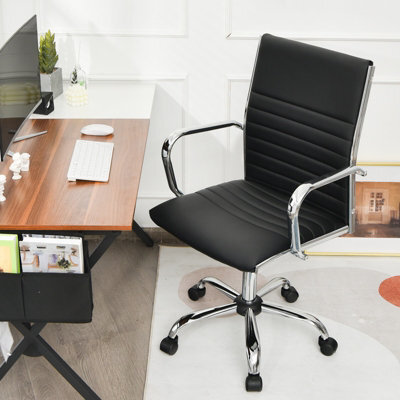 Costway Executive Office Chair Ergonomic High Back Pu Leather Swivel Computer Desk Chair - image 1