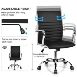 Costway Executive Office Chair Ergonomic High Back Pu Leather Swivel Computer Desk Chair - thumbnail 7
