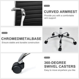 Costway Executive Office Chair Ergonomic High Back Pu Leather Swivel Computer Desk Chair - thumbnail 9