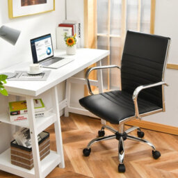 Costway Executive Office Chair Ergonomic High Back Pu Leather Swivel Computer Desk Chair - thumbnail 3