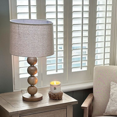 Pagazzi Lighting Pagazzi Kayleigh Wooden Table Lamp With Cream Shade - image 1