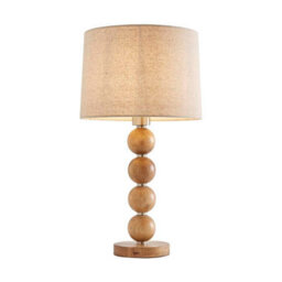 Pagazzi Lighting Pagazzi Kayleigh Wooden Table Lamp With Cream Shade - thumbnail 2