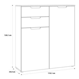 Wyld Haus Leipzig White Gloss Chest Of Drawers 2 Doors 2 Drawers - thumbnail 8
