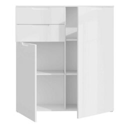 Wyld Haus Leipzig White Gloss Chest Of Drawers 2 Doors 2 Drawers - thumbnail 5