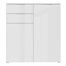 Wyld Haus Leipzig White Gloss Chest Of Drawers 2 Doors 2 Drawers - thumbnail 3
