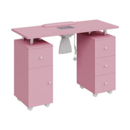 Living And Home Pink Professional Mobile 4 Drawers Manicure Table With Built-In Dust Collector And Lockable Casters, 110Cm(W) X 45Cm(D) X 75Cm(H) - thumbnail 4