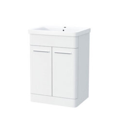 Nes Home Afern 600mm Mdf Vanity Unit Cabinet & Wash Ceramic Basin White - Flat Pack - thumbnail 7