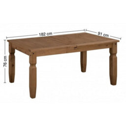 "Dining Table 6'0"" Solid Mexican Wood Pine Wooden Large Long 6Ft" - thumbnail 2