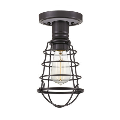 Luminosa Lighting Elstead Quoizel Mixon Semi Flush Ceiling Light Palladian Bronze