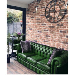 Chesterfield 3 Seater Antique Green Leather Sofa Bespoke In Classic Style - thumbnail 5