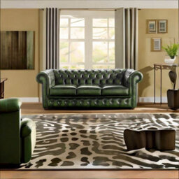 Chesterfield 3 Seater Antique Green Leather Sofa Bespoke In Classic Style - thumbnail 3