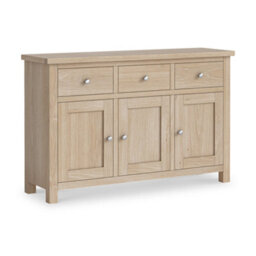 Farro Washed Oak Large Sideboard Cabinet Fully Assembled - By Roseland Furniture