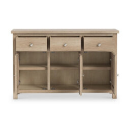 Farro Washed Oak Large Sideboard Cabinet Fully Assembled - By Roseland Furniture - thumbnail 3