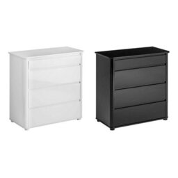 Orsina Spacious Black High Gloss 4 Drawer Chest, Modern Chest Of Drawers For Livingroom, Minimalist Storage Chest - thumbnail 2