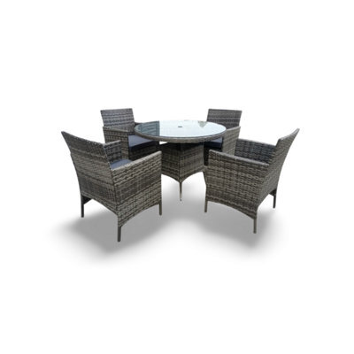 Outdoor Living (NW) Ltd 5-Piece Rattan Wicker Relaxed Garden Dining Set - image 1